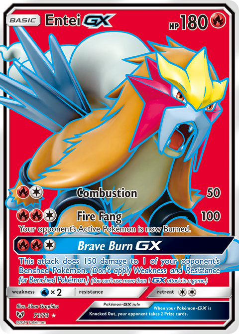 Entei-GX 71 Shining Legends Pokémon card