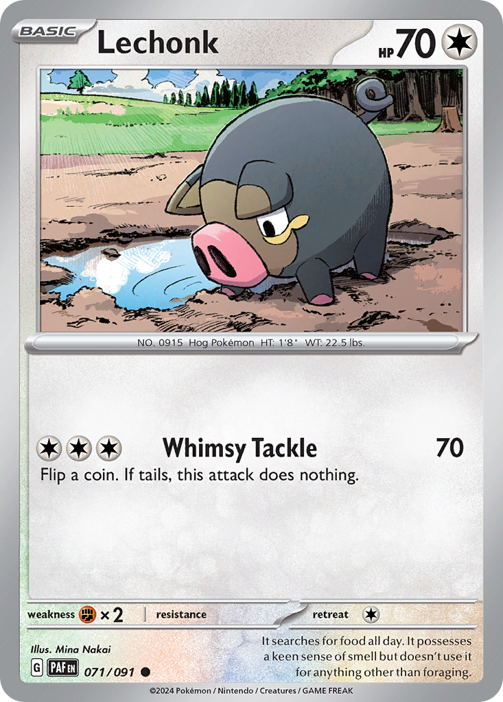 Lechonk 71 Paldean Fates Pokémon card
