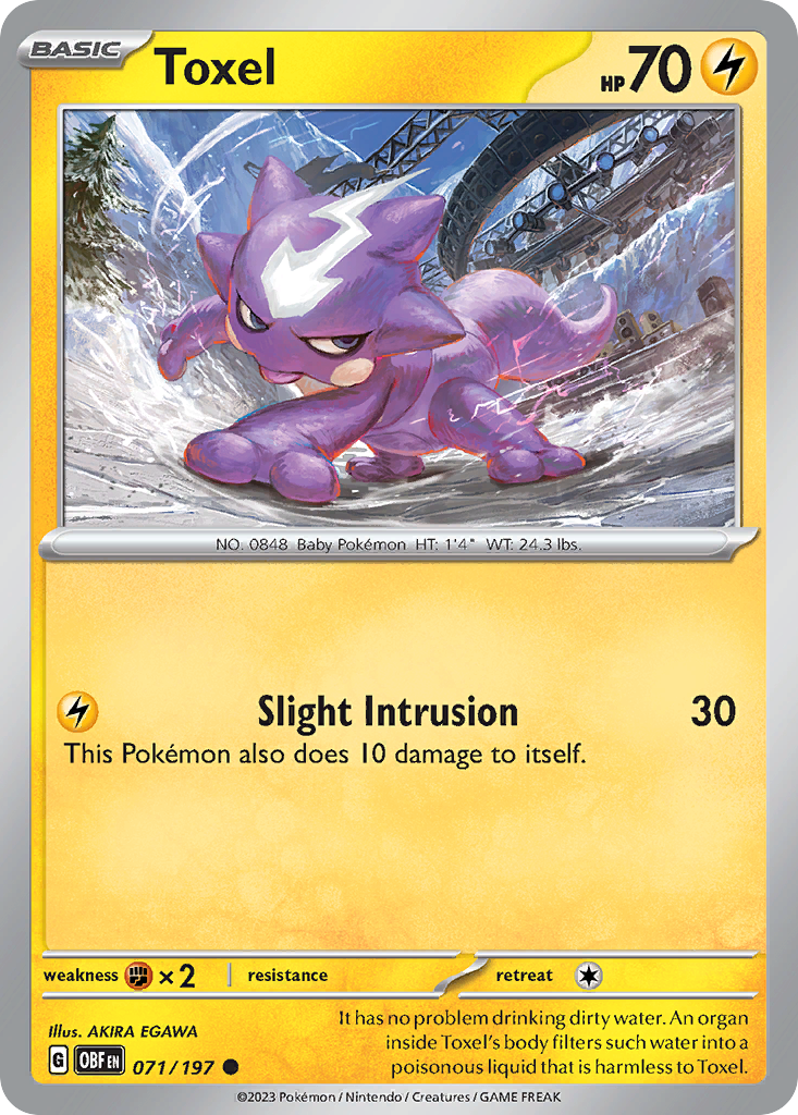 Toxel 71 Obsidian Flames Pokémon card