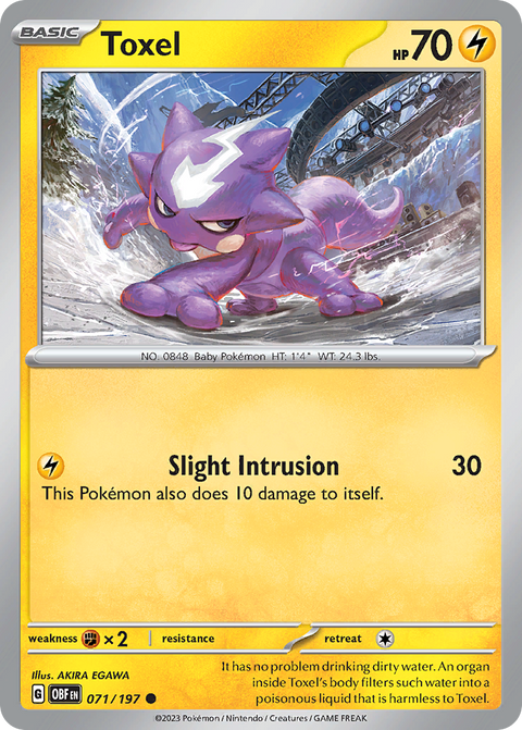 Toxel 71 Obsidian Flames Pokémon card