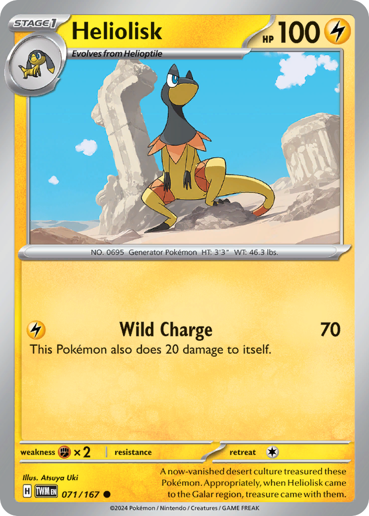 Heliolisk 71 Twilight Masquerade Pokémon card