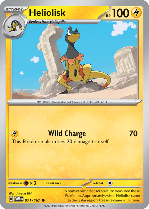 Heliolisk 71 Twilight Masquerade Pokémon card