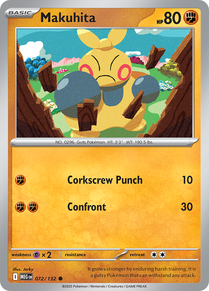 Makuhita 72 Mega Evolution Pokémon card
