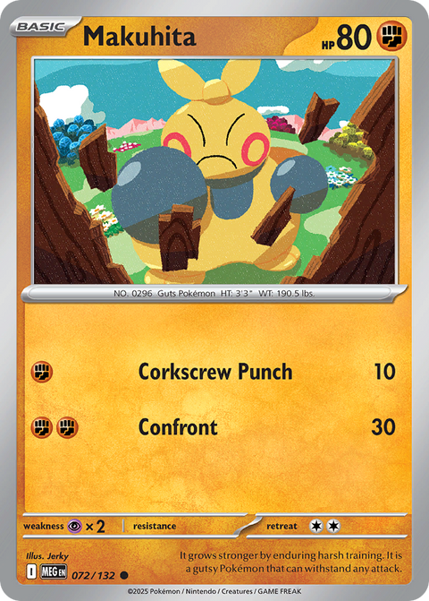 Makuhita 72 Mega Evolution Pokémon card