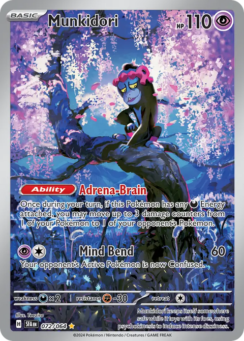 Munkidori 72 Shrouded Fable Pokémon card