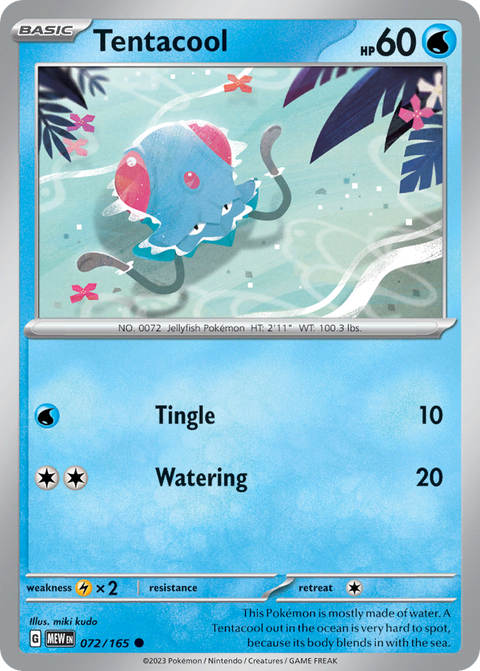Tentacool 72 151 Pokémon card