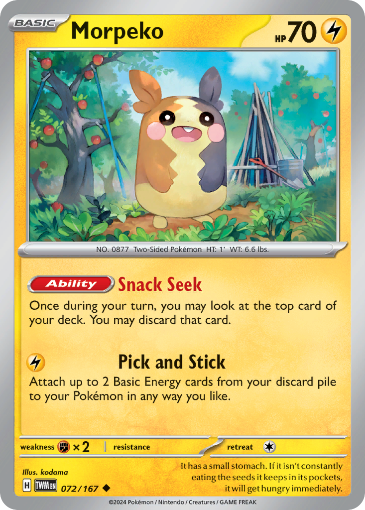 Morpeko 72 Twilight Masquerade Pokémon card