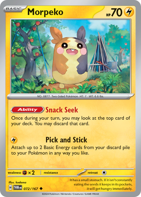 Morpeko 72 Twilight Masquerade Pokémon card