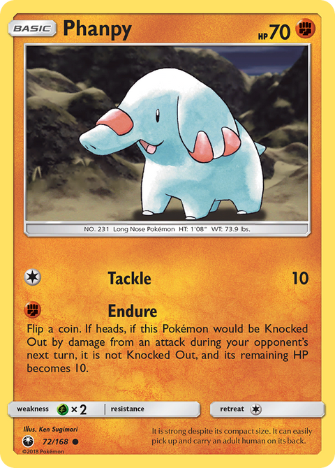 Phanpy 72 Celestial Storm Pokémon card