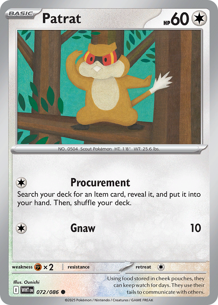 Patrat 72 White Flare Pokémon card