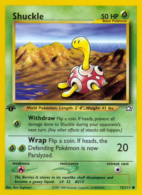 Shuckle 72 Neo Genesis Pokémon card