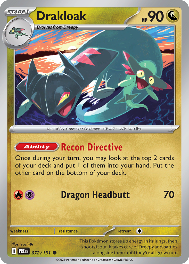 Drakloak 72 Prismatic Evolutions Pokémon card