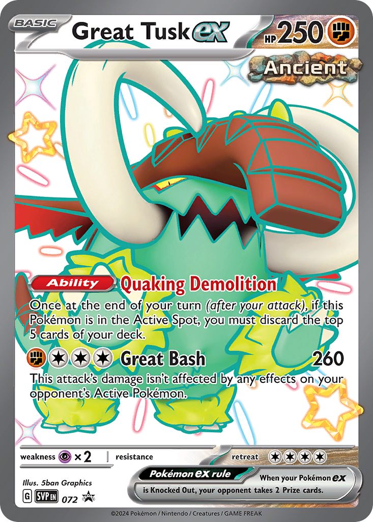 Great Tusk ex 72 Scarlet & Violet Black Star Promos Pokémon card
