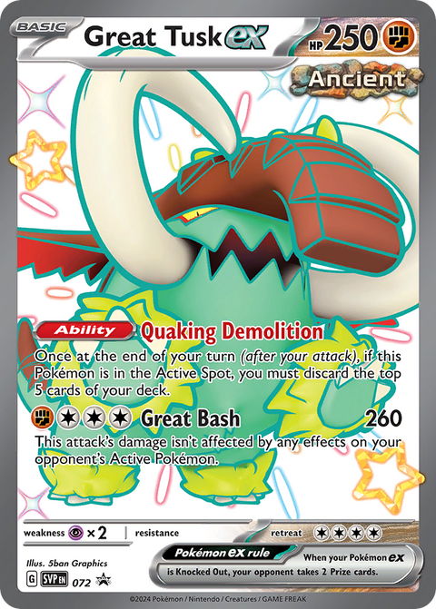 Great Tusk ex 72 Scarlet & Violet Black Star Promos Pokémon card