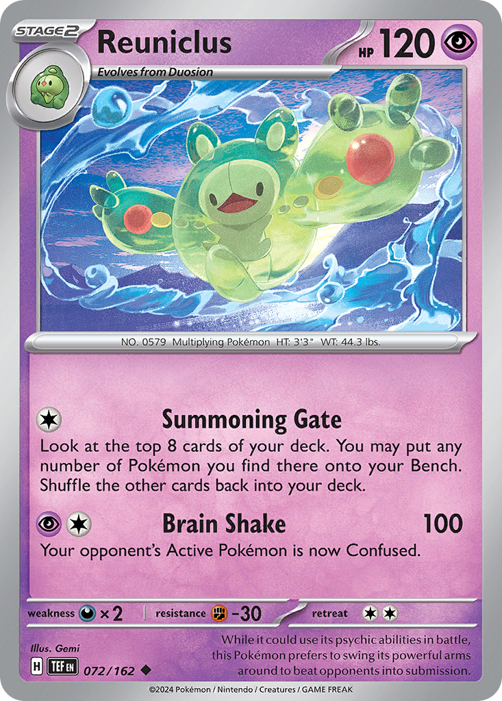 Reuniclus 72 Temporal Forces Pokémon card