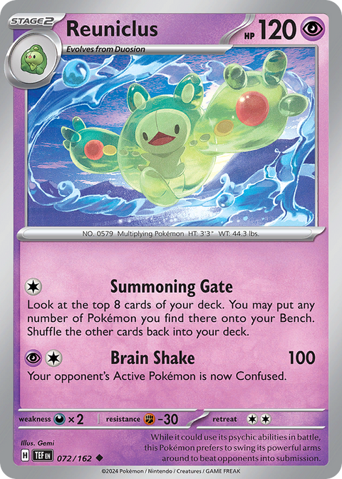 Reuniclus 72 Temporal Forces Pokémon card