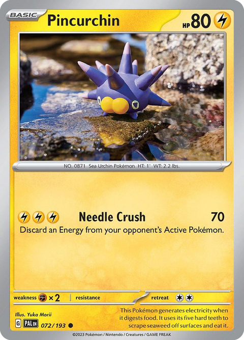 Pincurchin 72 Paldea Evolved Pokémon card