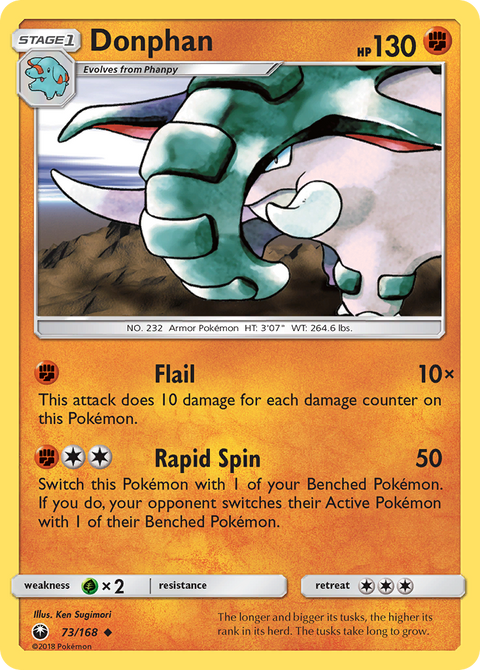Donphan 73 Celestial Storm Pokémon card