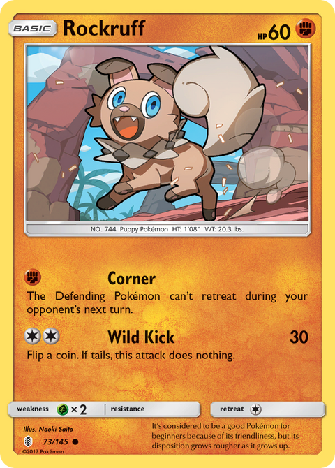 Rockruff 73 Guardians Rising Pokémon card