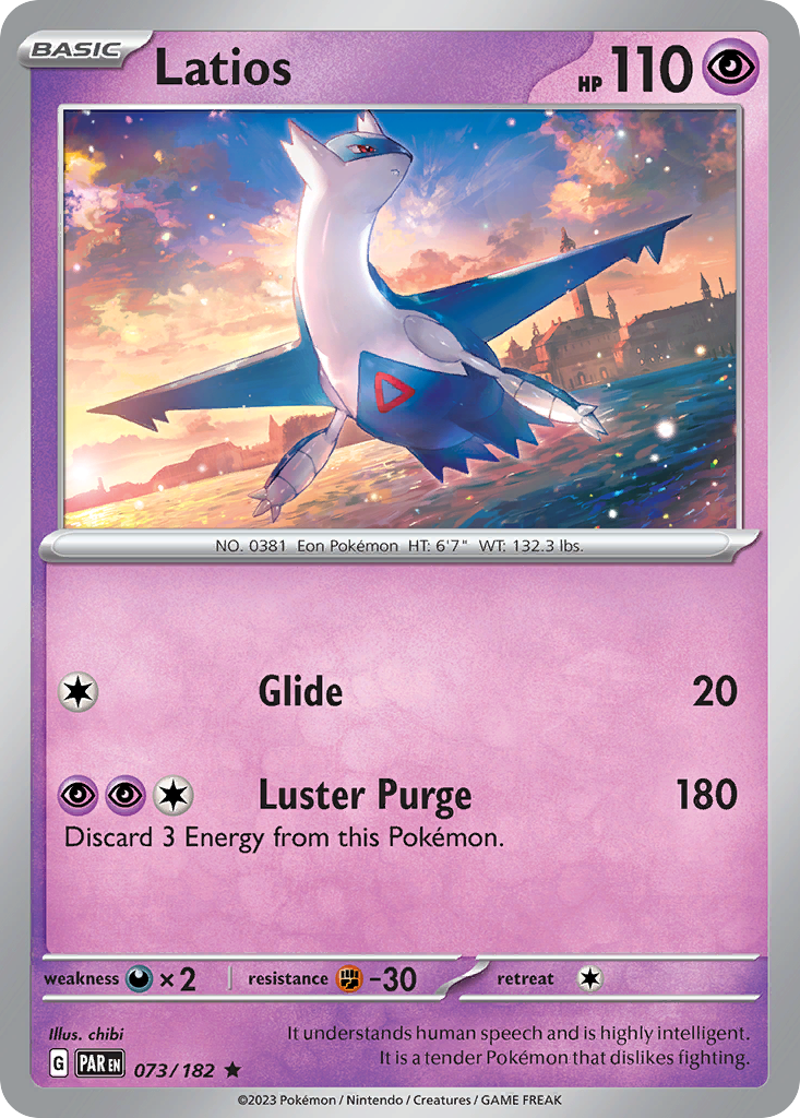 Latios 73 Paradox Rift Pokémon card