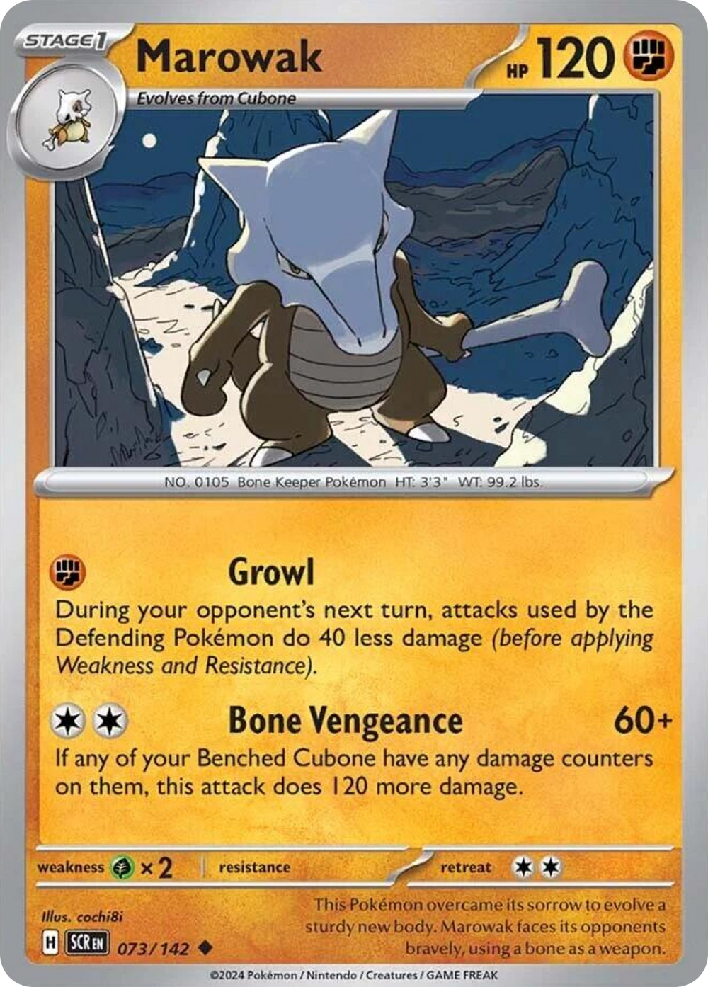 Marowak 73 Stellar Crown Pokémon card