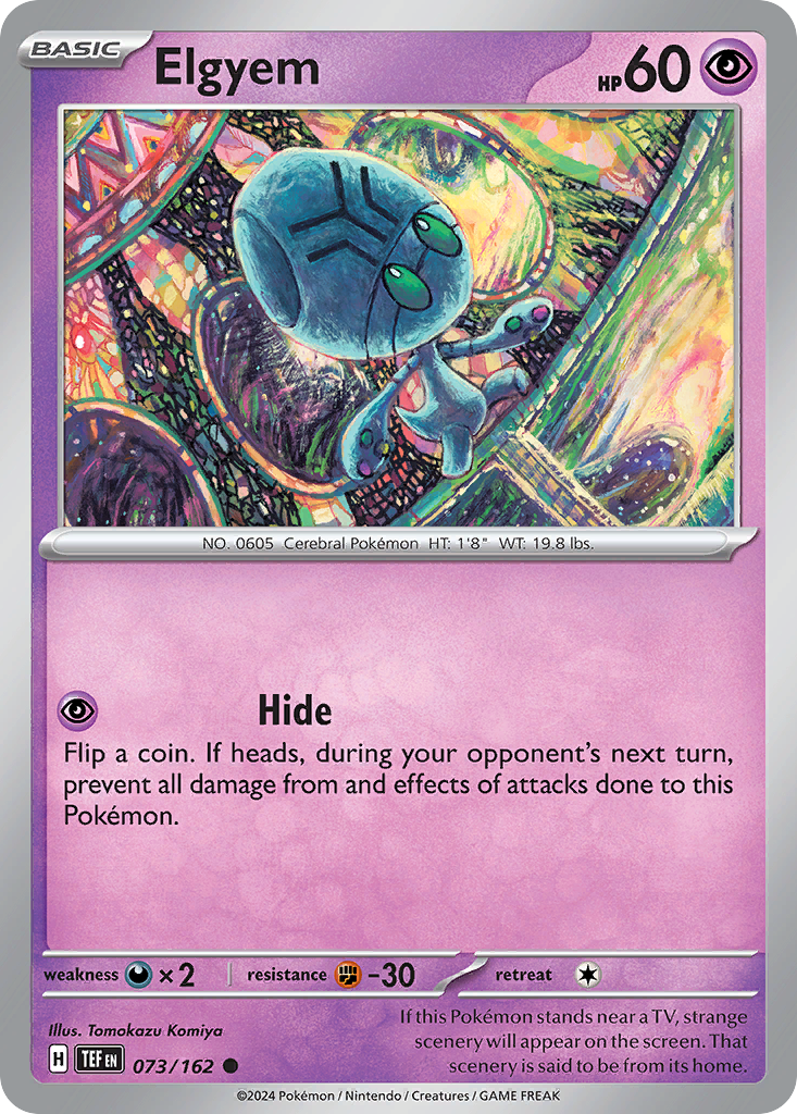 Elgyem 73 Temporal Forces Pokémon card