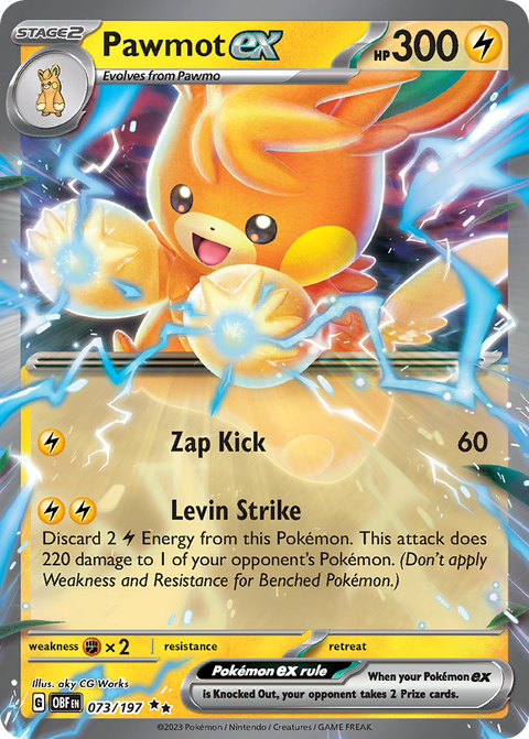 Pawmot ex 73 Obsidian Flames Pokémon card