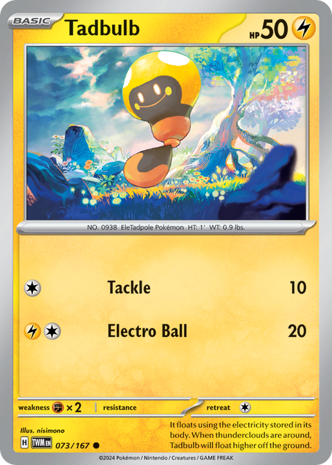 Tadbulb 73 Twilight Masquerade Pokémon card