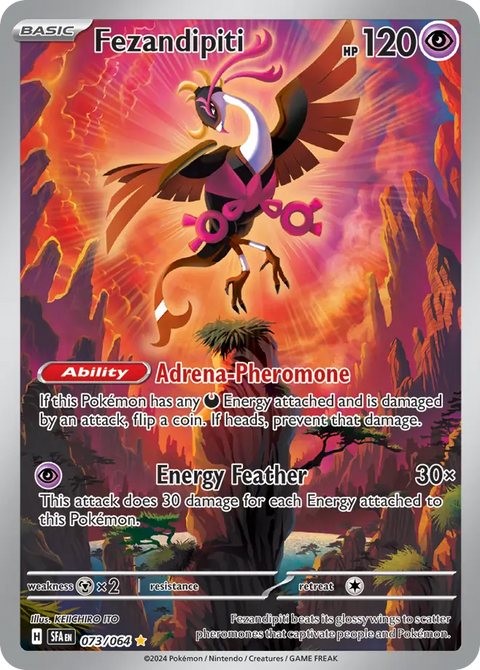 Fezandipiti 73 Shrouded Fable Pokémon card