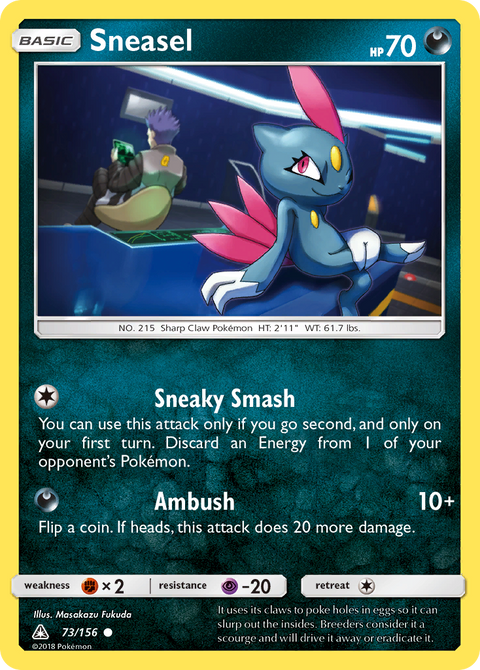 Sneasel 73 Ultra Prism Pokémon card