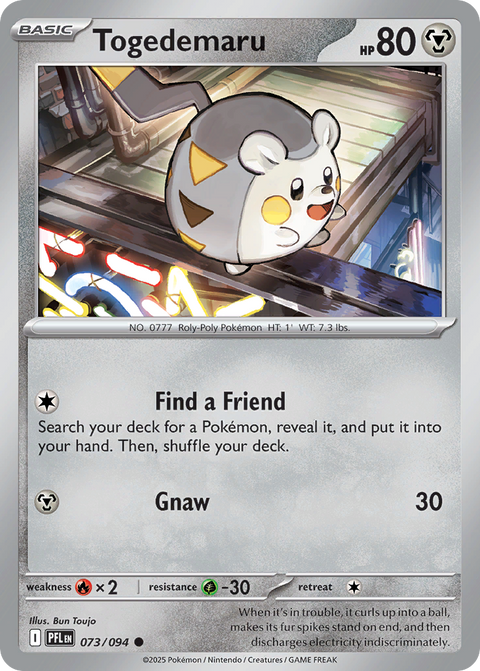Togedemaru 73 Phantasmal Flames Pokémon card