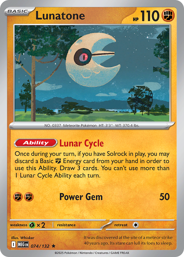 Lunatone 74 Mega Evolution Pokémon card