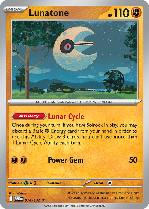 Lunatone 74 Mega Evolution Pokémon card
