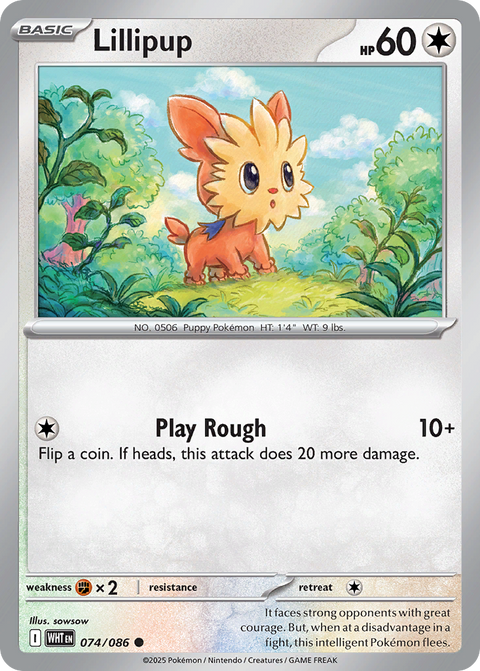 Lillipup 74 White Flare Pokémon card