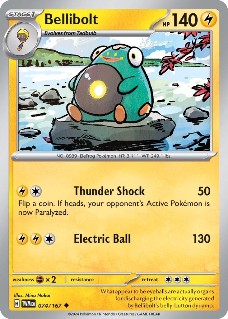 Bellibolt 74 Twilight Masquerade Pokémon card