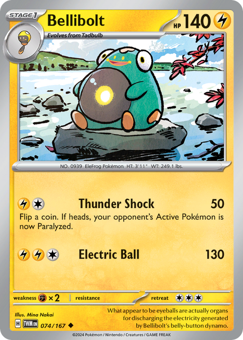 Bellibolt 74 Twilight Masquerade Pokémon card