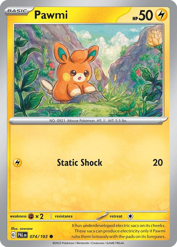 Pawmi 74 Paldea Evolved Pokémon card