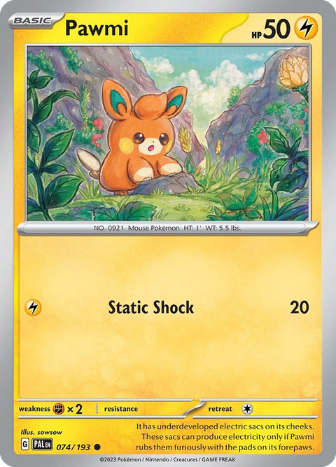 Pawmi 74 Paldea Evolved Pokémon card