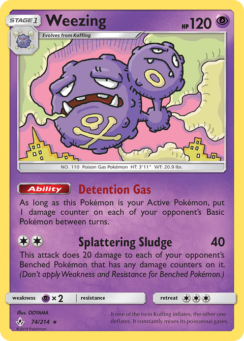 Weezing 74 Unbroken Bonds Pokémon card