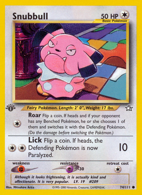 Snubbull 74 Neo Genesis Pokémon card
