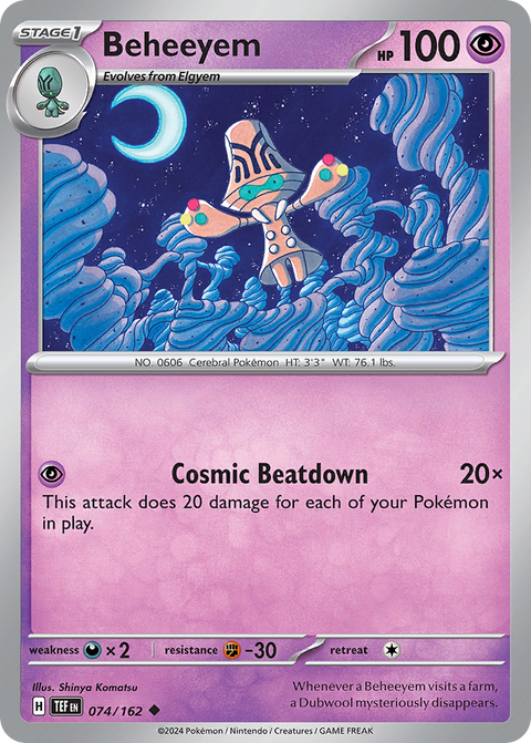 Beheeyem 74 Temporal Forces Pokémon card