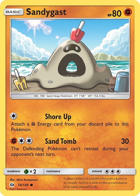 Sandygast 74 Sun & Moon Pokémon card