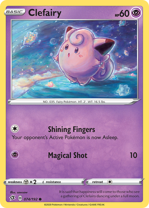Clefairy 74 Rebel Clash Pokémon card