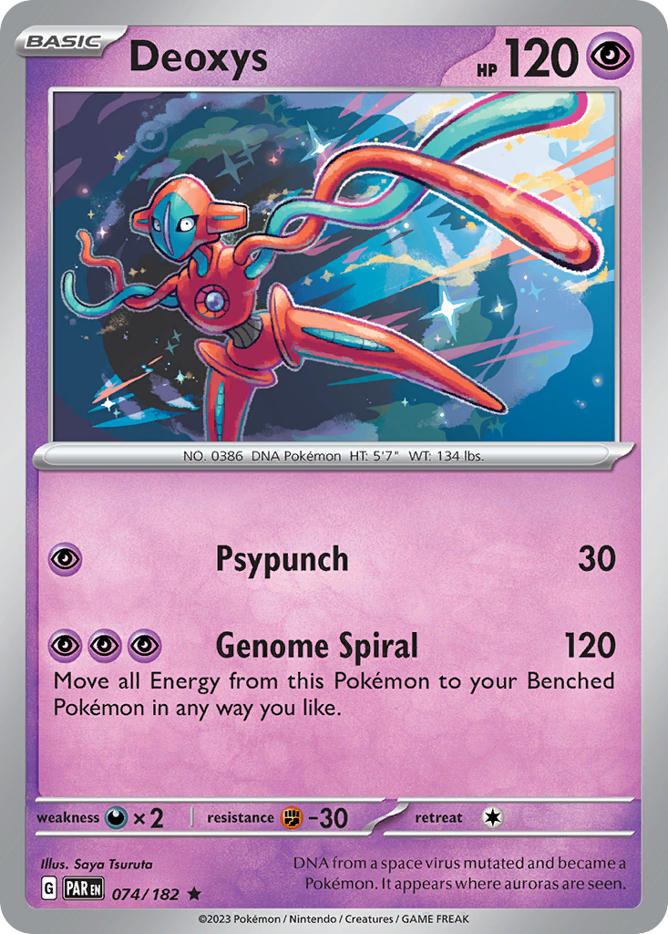 Deoxys 74 Paradox Rift Pokémon card