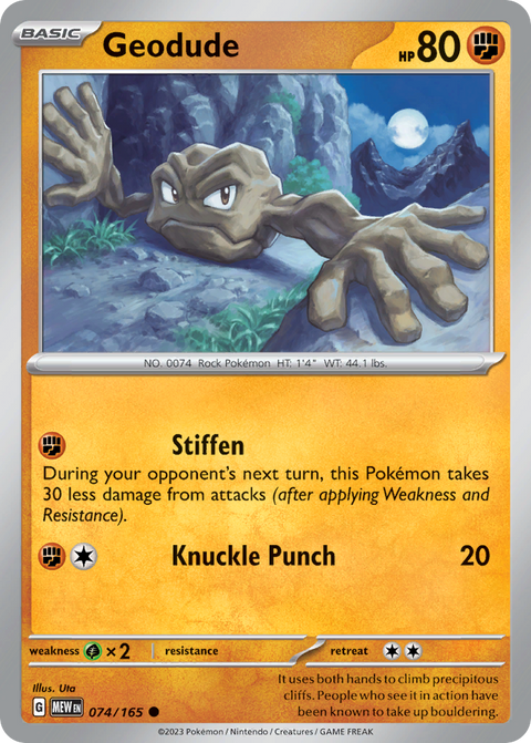 Geodude 74 151 Pokémon card