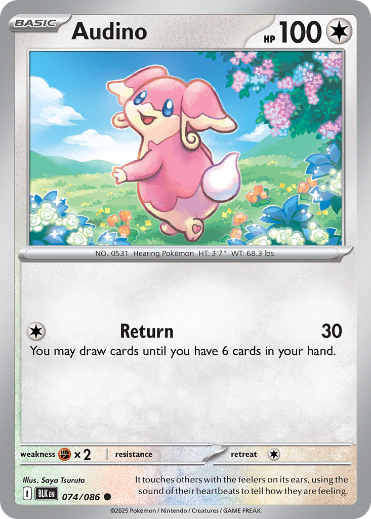 Audino 74 Black Bolt Pokémon card