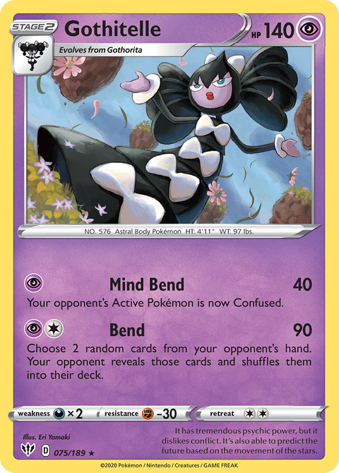 Gothitelle 75 Darkness Ablaze Pokémon card