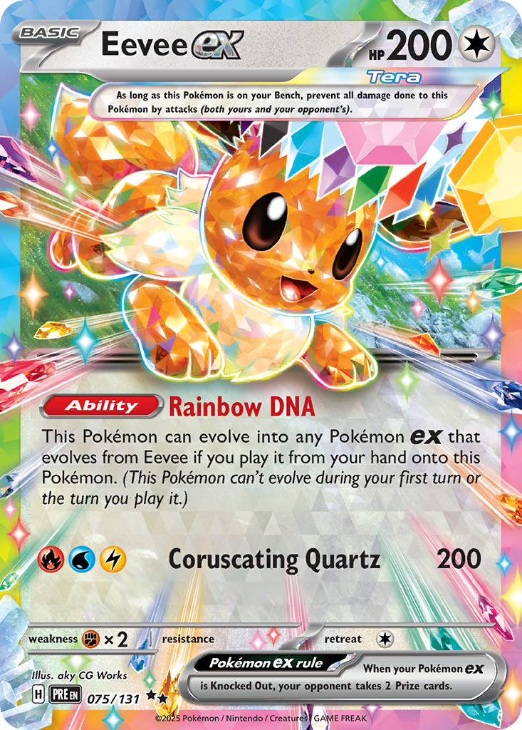 Eevee ex 75 Prismatic Evolutions Pokémon card