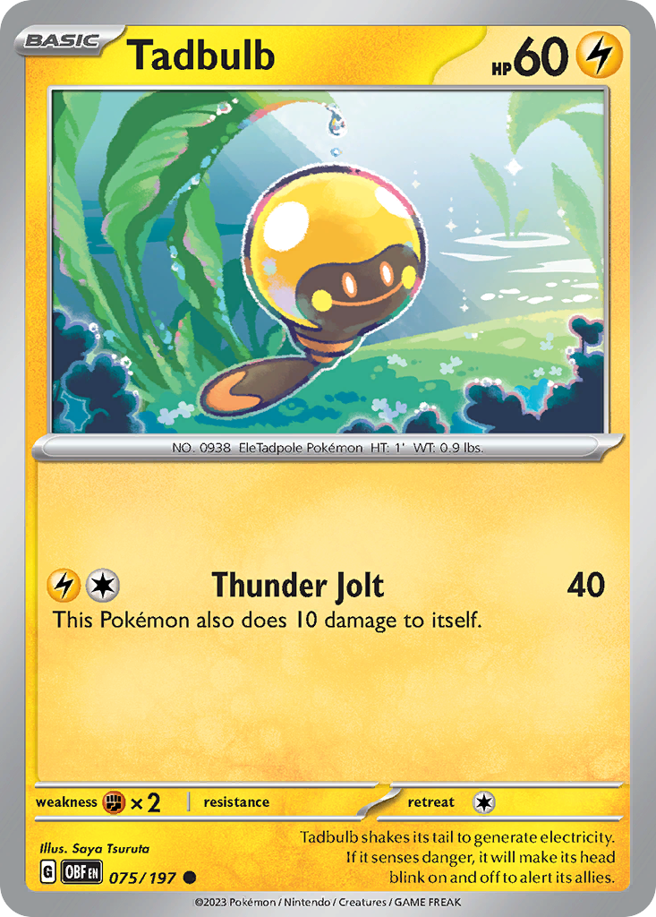 Tadbulb 75 Obsidian Flames Pokémon card