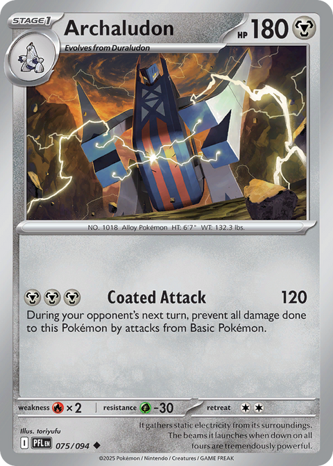 Archaludon 75 Phantasmal Flames Pokémon card
